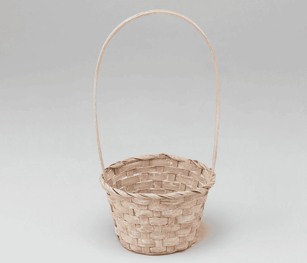 Корзина подарочная (Бамбук) D13*H9.5/28 см, Коричневый