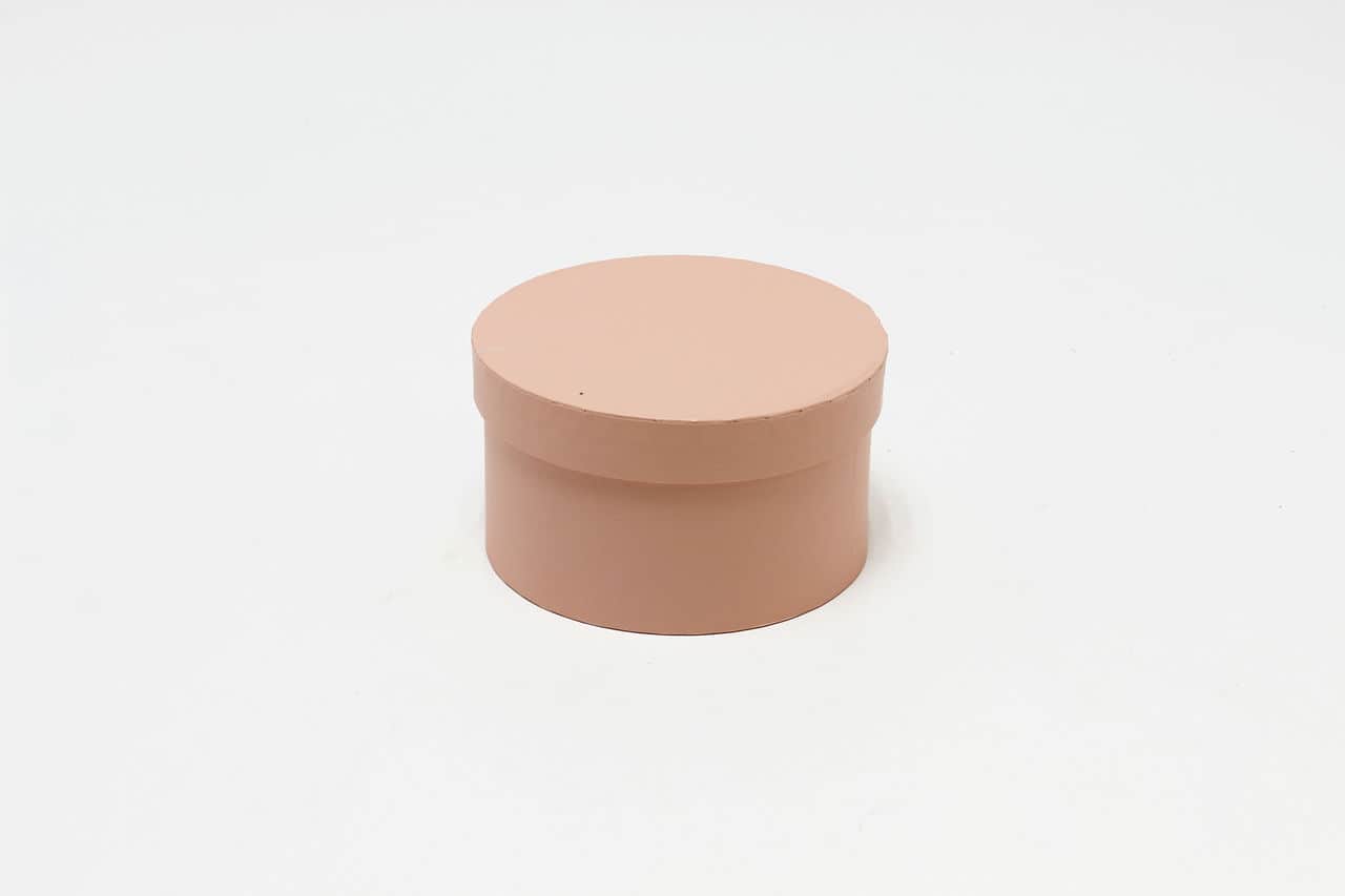 Коробка круг однотонная 13,9*7,7 см, Розовый (Арт) 721814/1532-8