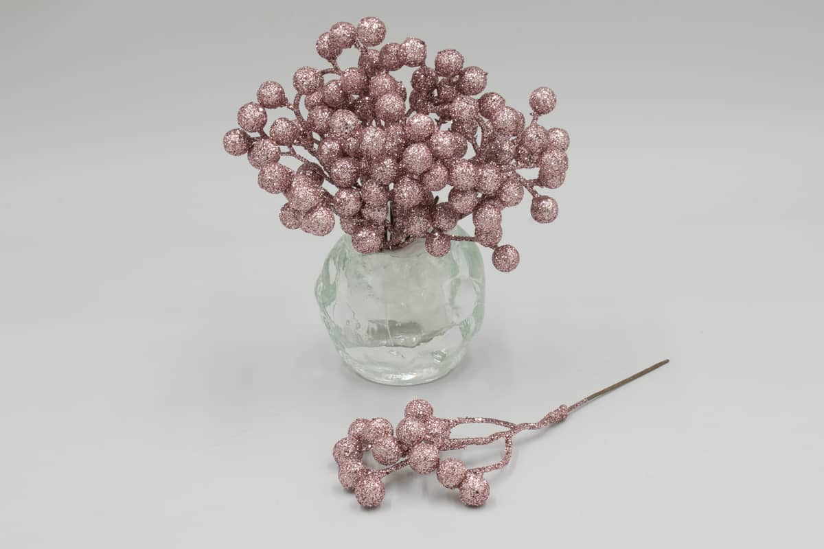 Ветка ягодки мерцающая "Кейти" H18см Розовый