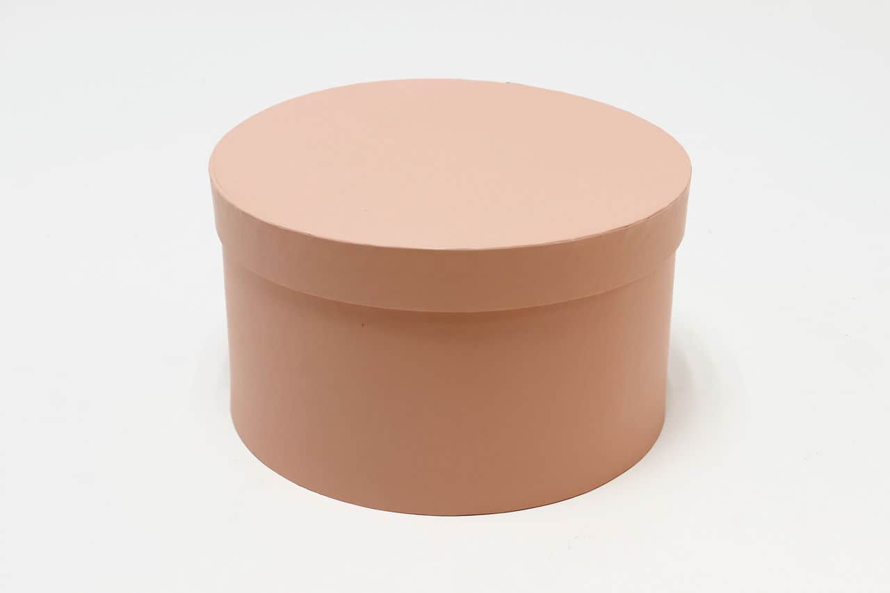 Коробка круг однотонная 22,5*12,8 см, Розовый (Арт) 721814/1532-3