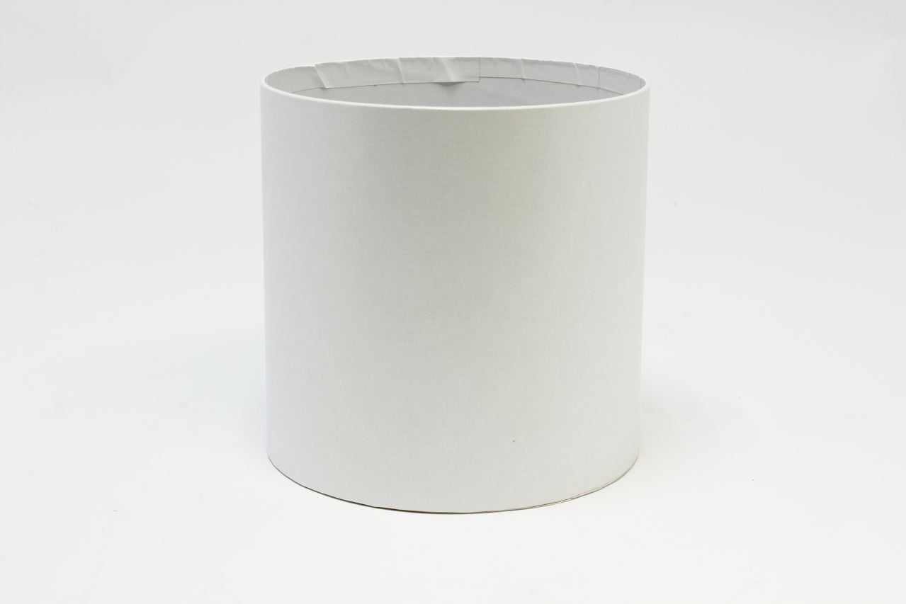 Коробка цилиндр "Exclusive" (без крышки) 18*18 см, Белый перламутр (Арт) КЦБ-0018/1