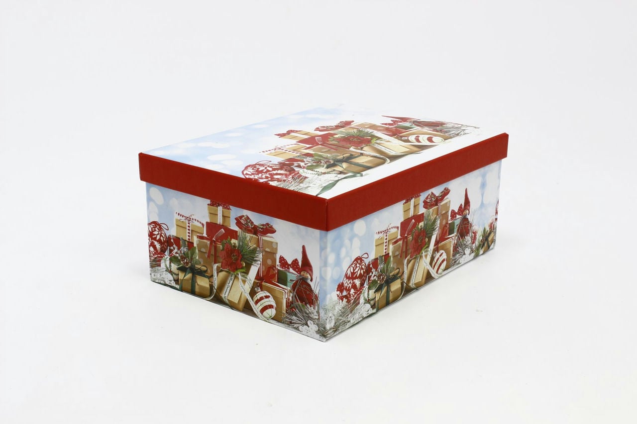 Коробка НГ прямоугольная 27*20*11,5 см "Подарки" (Арт) 730605/1668-6
