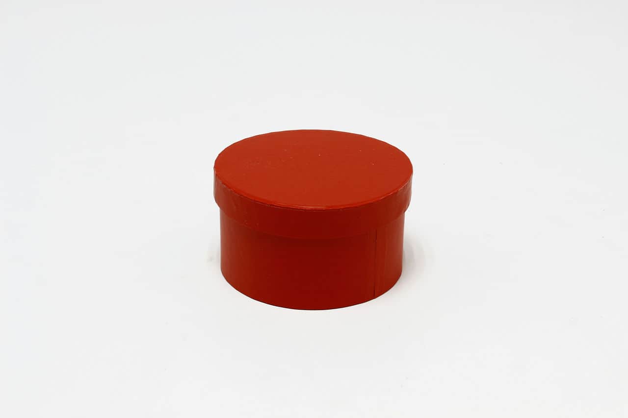 Коробка круг однотонная 13,9*7,7 см, Тёмно-красный (Арт) 721814/074-8