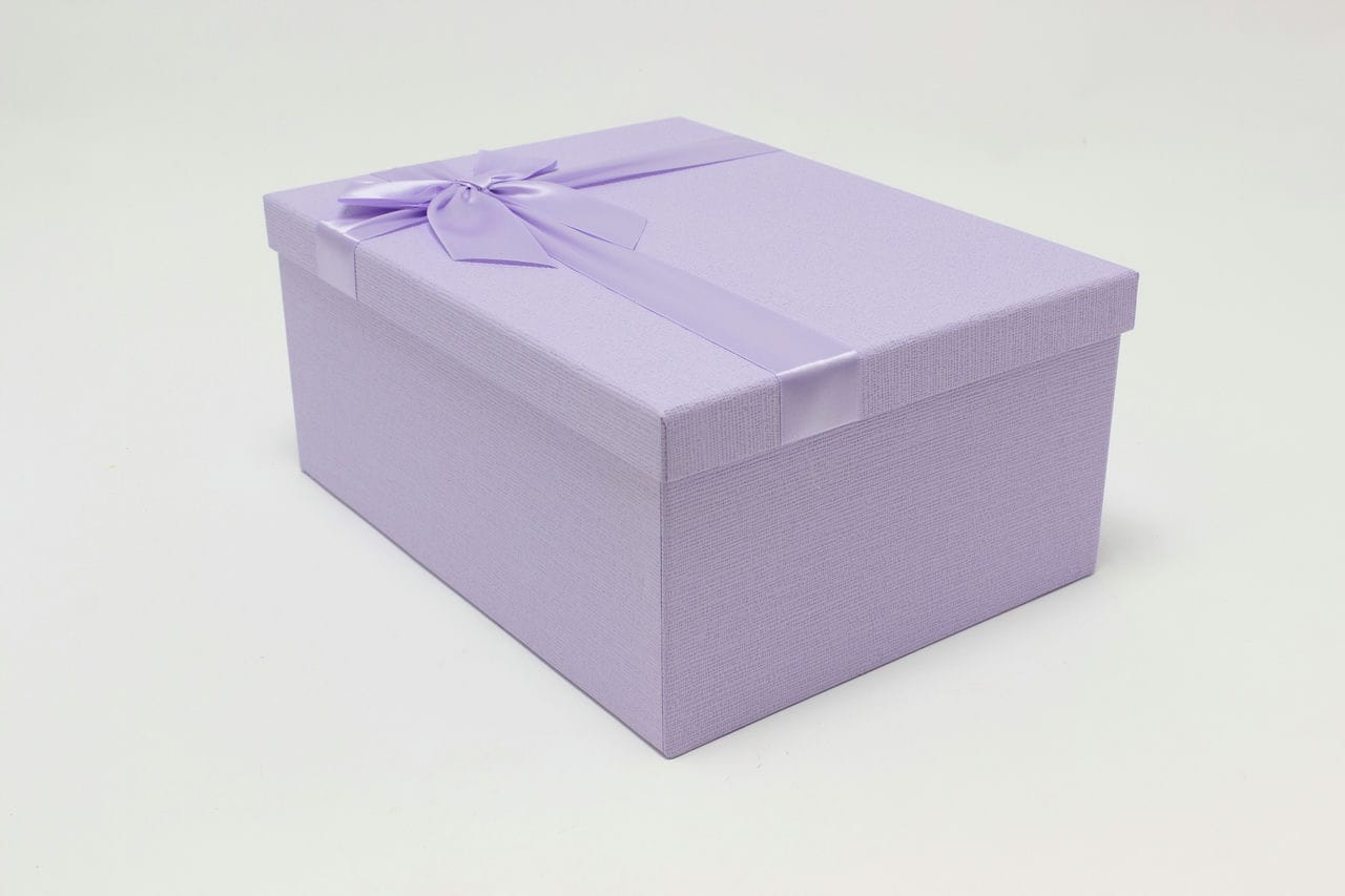 Коробка прямоугольная "Бант" Сиреневый 32*24,5*14,4 см (Арт) 721604/0031-2
