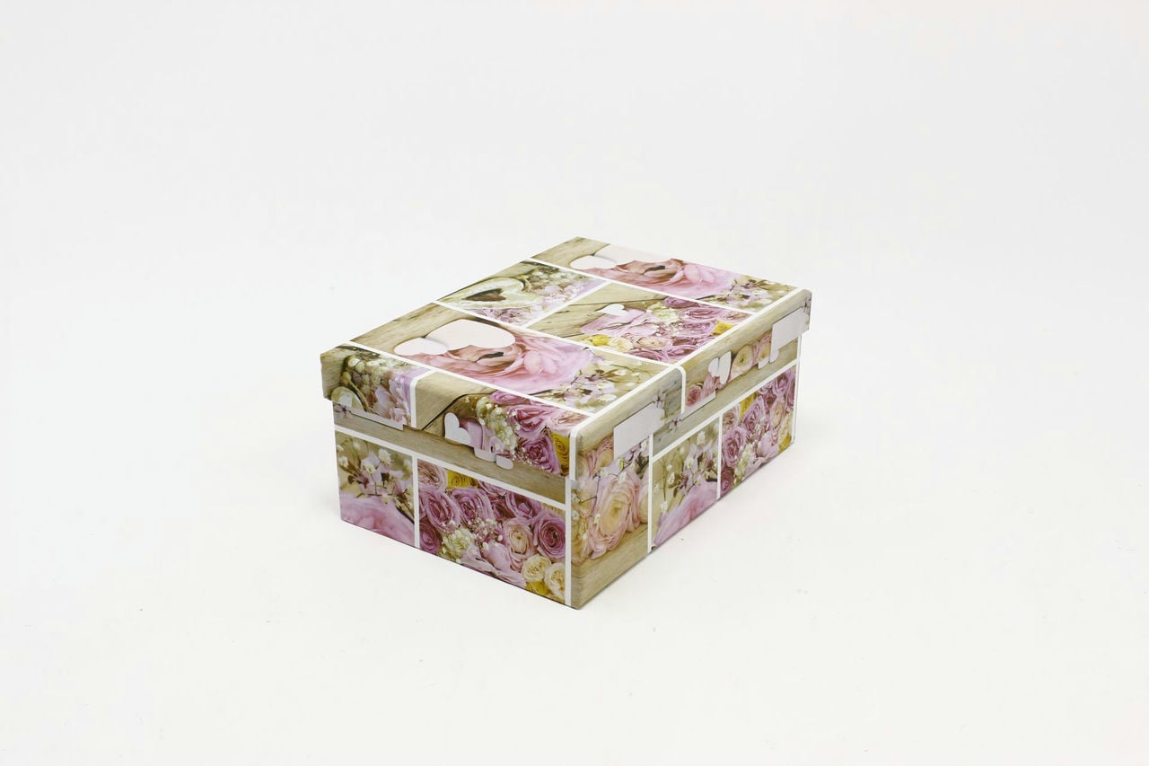 Коробка прямоугольная "Коллаж пионы" 22,5*15,8*9,5 см (Арт) 721604/1490-7