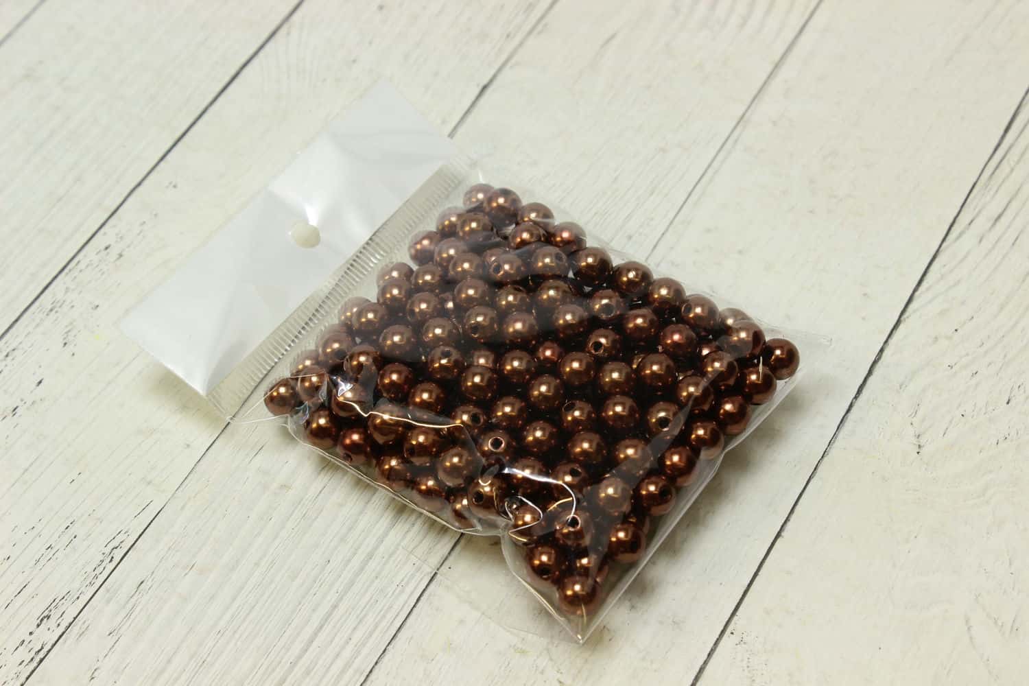 Бусинки 8 мм, 50 гр, Шоколадный №80