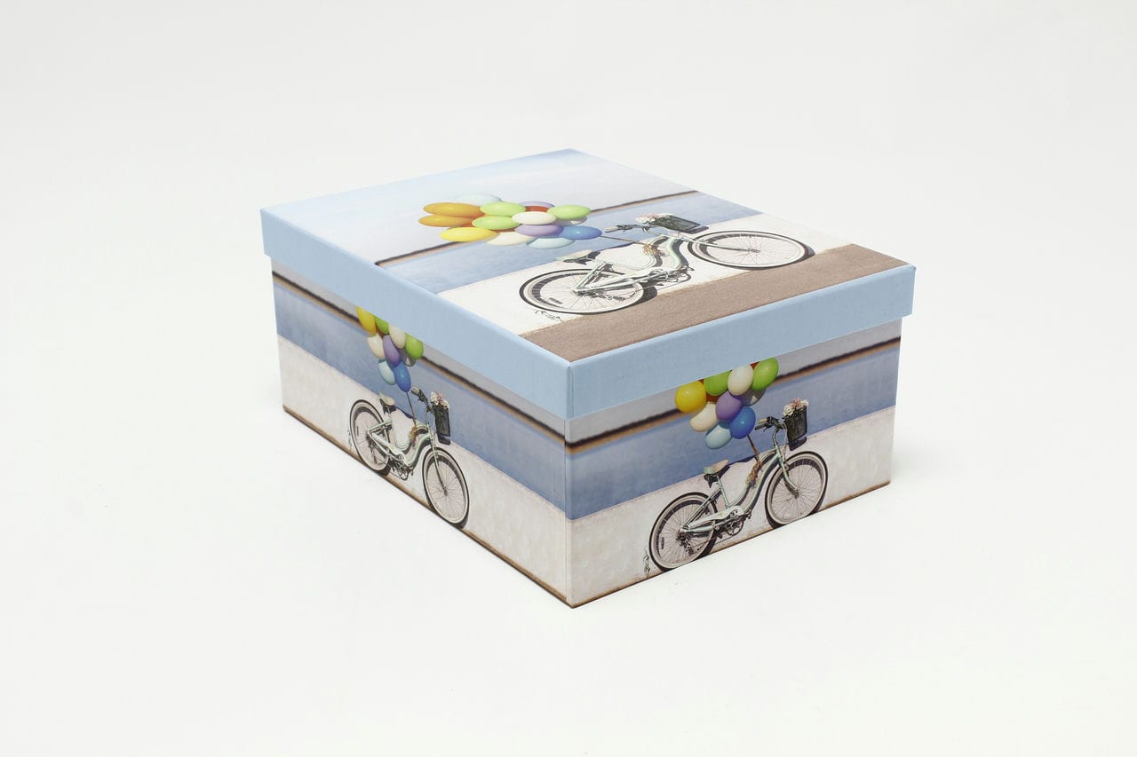 Коробка прямоугольная "Велосипед с шариками" 26,3*19,3*11,3 см (Арт) 721605/2218-5