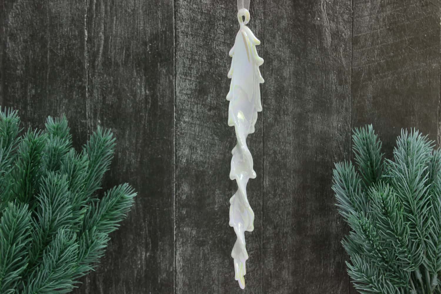 Украшение подвесное Сосулька (пластик), 22,5см, Белый