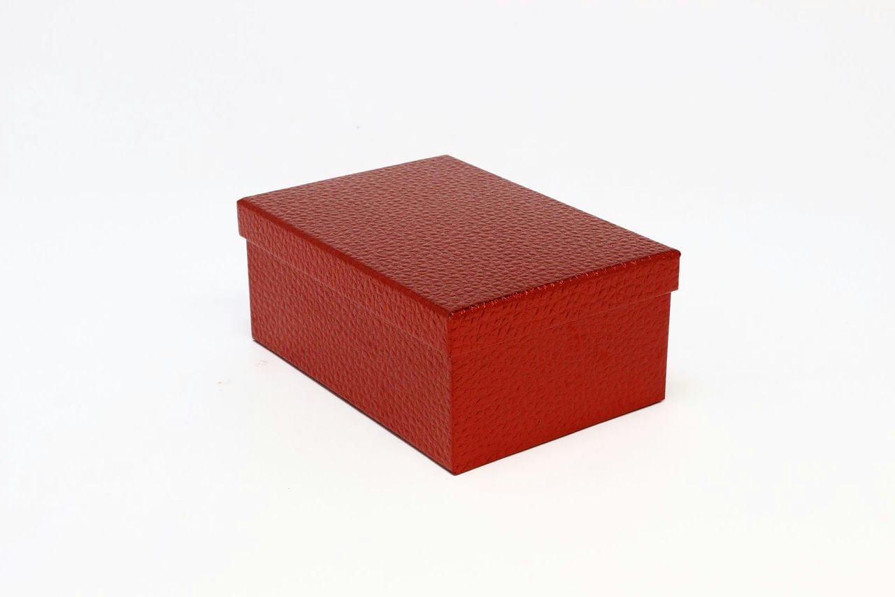 Коробка Прямоугольная 22,5*15,8*9,5 см "Кожа крокодила" Красный (Арт) 721604/0001-7