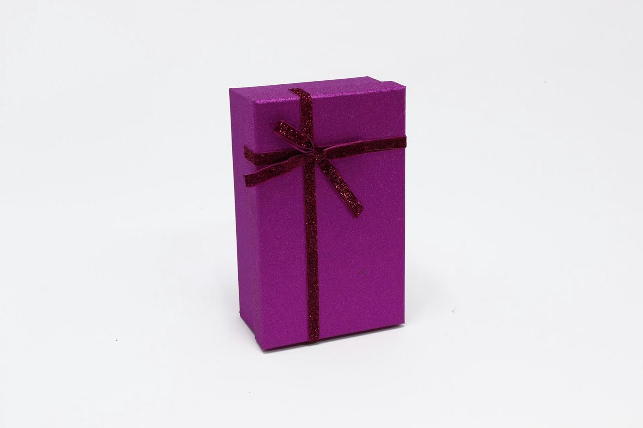 Коробка прямоугольная "Блеск" 19*12*6,6 см Сиреневый (Арт) 7201420/4-3