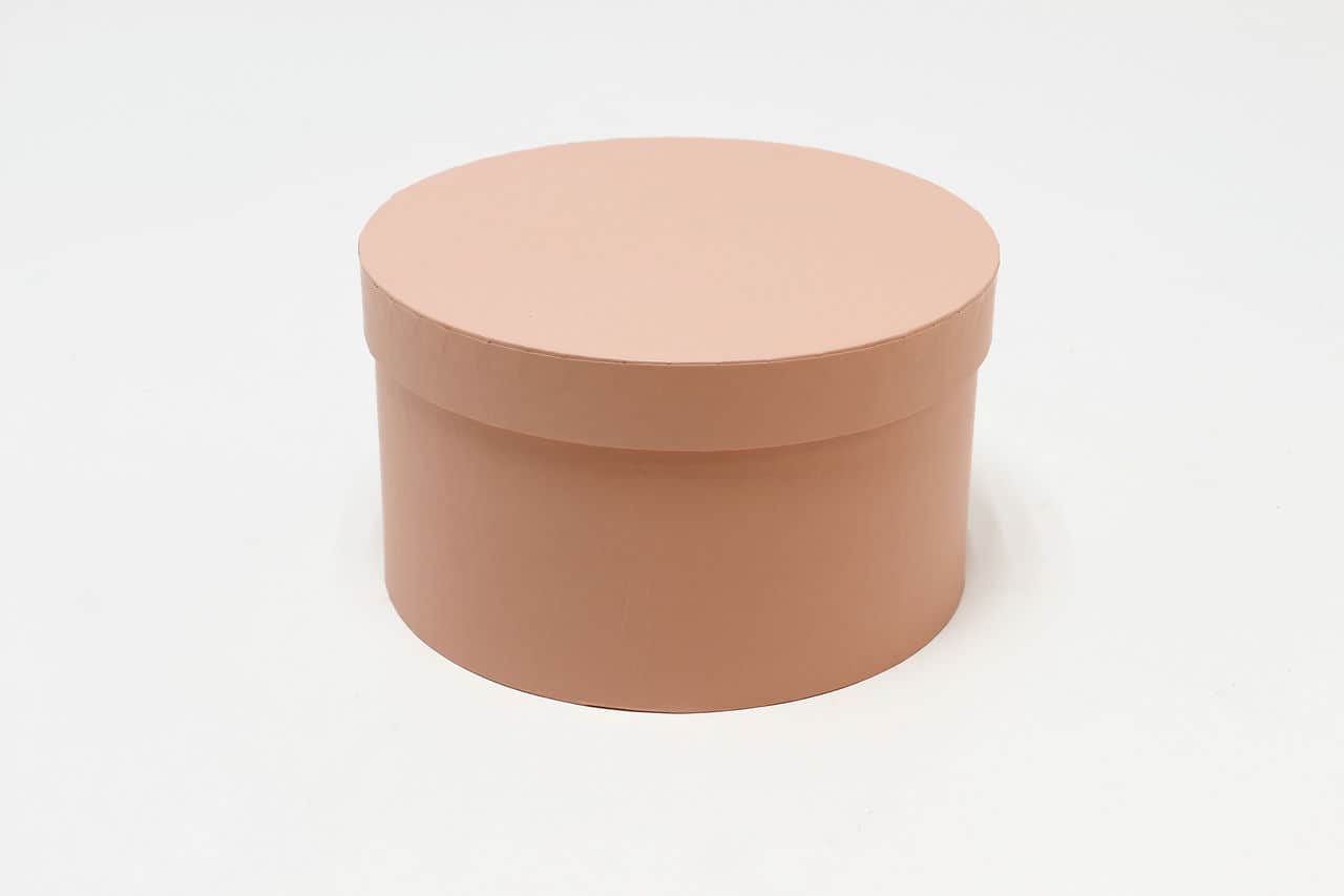Коробка круг однотонная 20,5*11,8 см, Розовый (Арт) 721814/1532-4