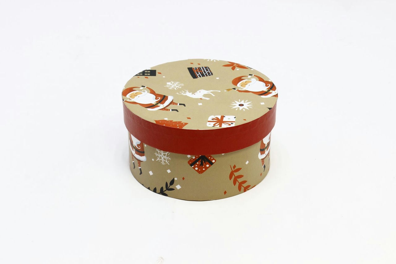 Коробка НГ Круг "Дед Мороз" 14*7,5 см  (Арт) 7302247/2120-3