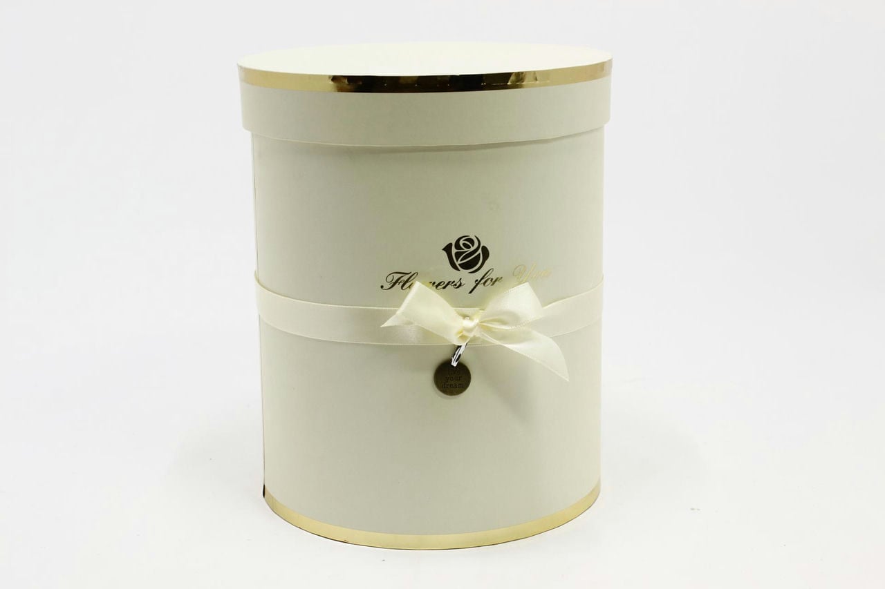 Коробка Цилиндр 21*25,5 см "Flowers for you" Бежевый (Арт) 720950/7-1 Коробка Цилиндр 21*25,5 см "Flowers for you" Бежевый (Арт) 720950/7-1