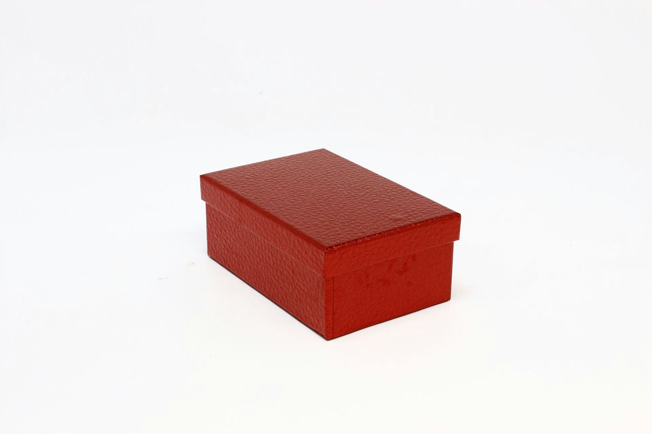Коробка Прямоугольная 18,8*12,7*7,5 см "Кожа крокодила" Красный (Арт) 721604/0001-9