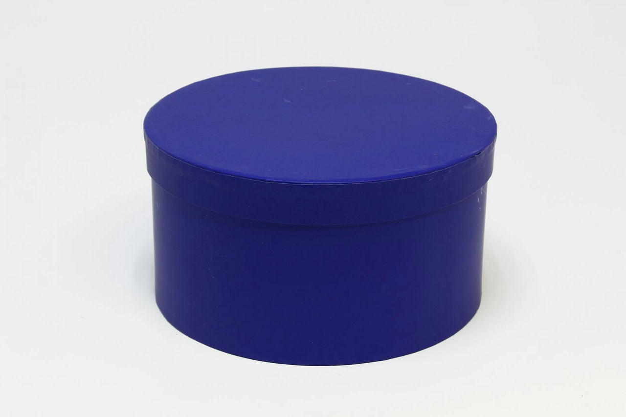 Коробка круг 22x22x11.8 см, Тёмно-синий (Арт) 88002638-1