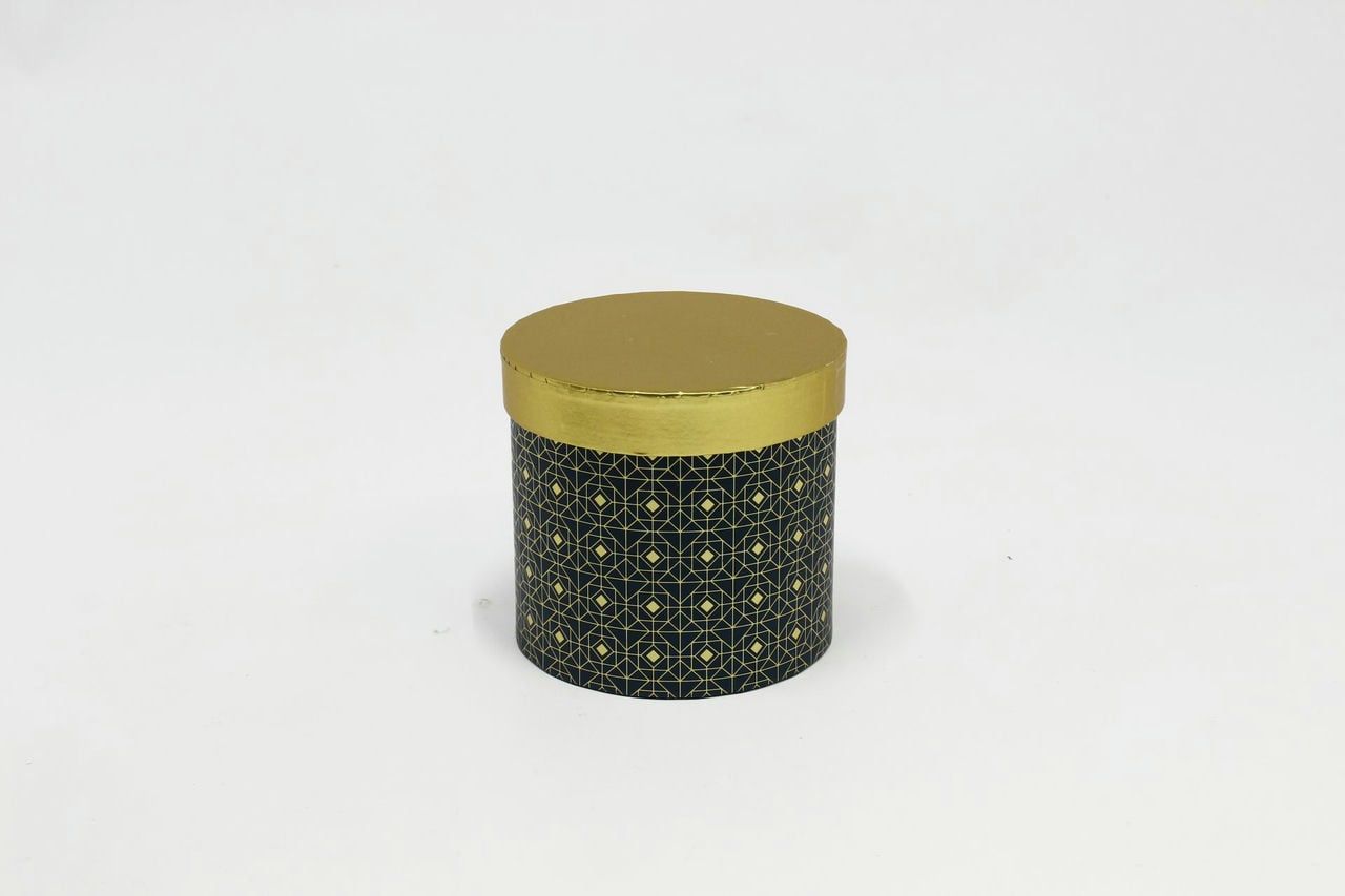 Коробка цилиндр "Геометрия" 14x12.6 см, Золото/Патиново-зелёном (Арт) 88002471-3