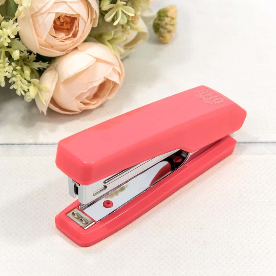 Степлер 11*4,5*2,5см Светло-красный