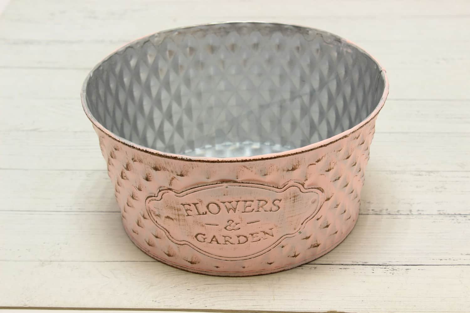 Кашпо для декора "Flowers" D18xH9см, (металл) Розовый