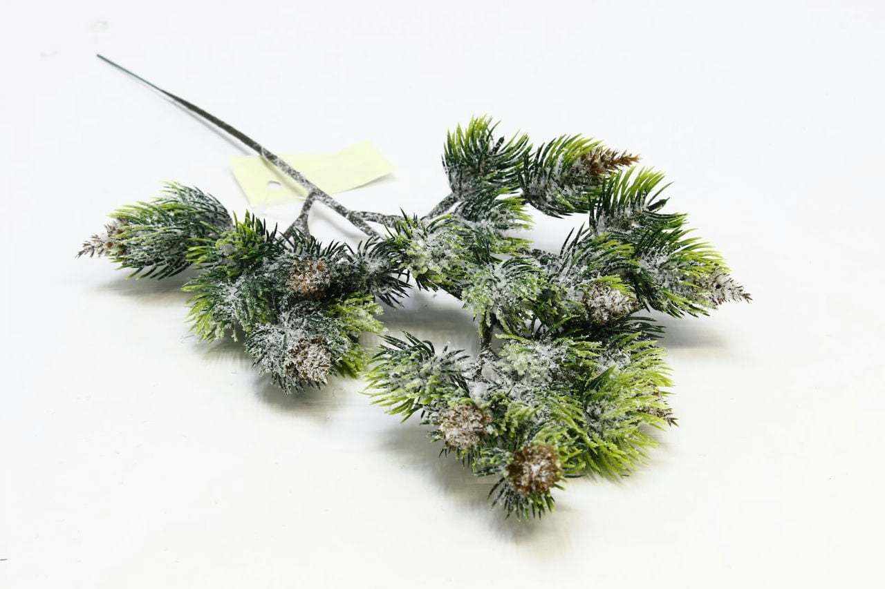 Ветка бонсай "Эпал" H40см Зеленый (снег)