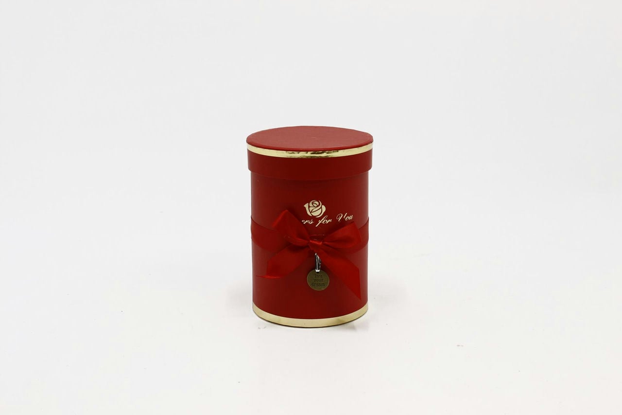 Коробка Цилиндр 11*15,5 см "Flowers for you" Красный (Арт) 720950/3-6