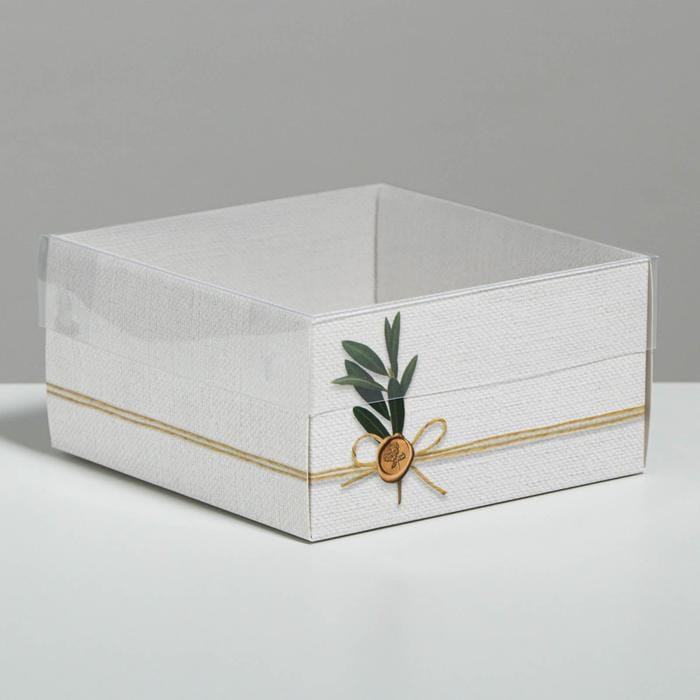 Коробка для кондитерских изделий с PVC крышкой «Эко», 12 х 6 х 11,5 см (Арт) 5080460