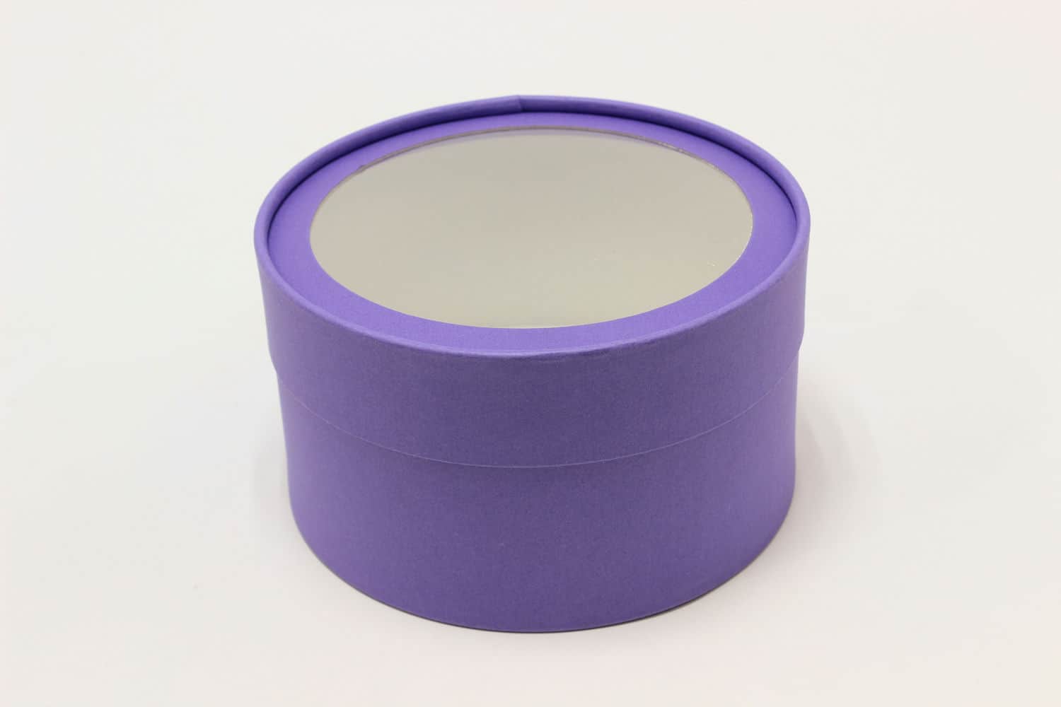 Подарочная коробка круглая с прозрачным окном D16*H9 Фиолетовый №28
