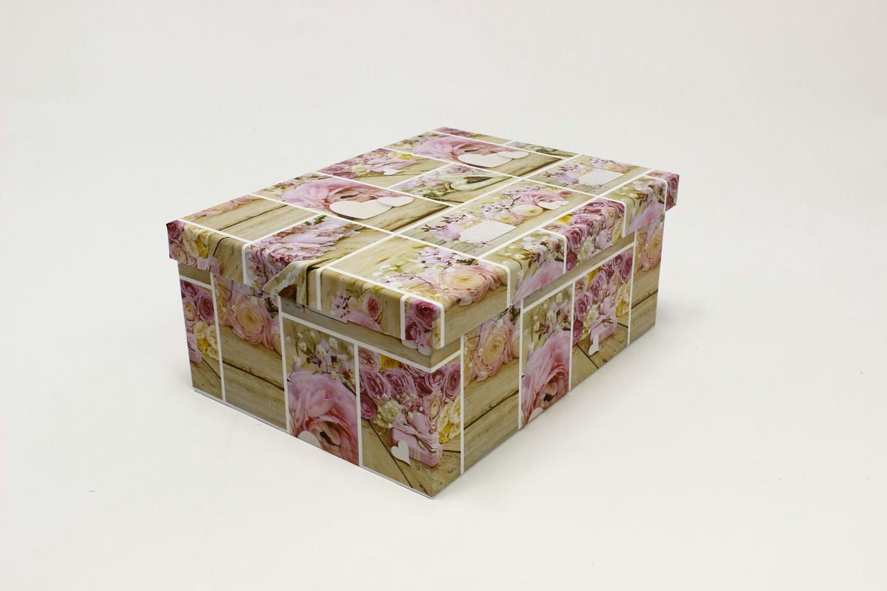Коробка прямоугольная "Коллаж с розами" 32,5*24,5*13,7 см (Арт) 721902/1490-6