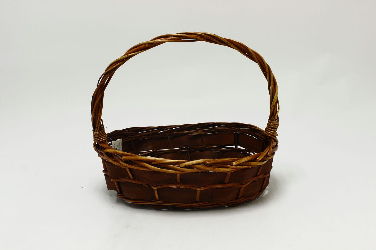 Корзина из Ивы (овальная) 33*25*Н12*НН30 см (Арт) 4840189-3