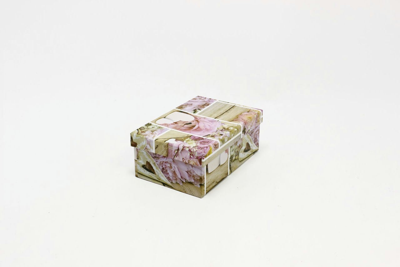 Коробка прямоугольная "Коллаж пионы" 18,8*12,7*7,5 см (Арт) 721604/1490-9