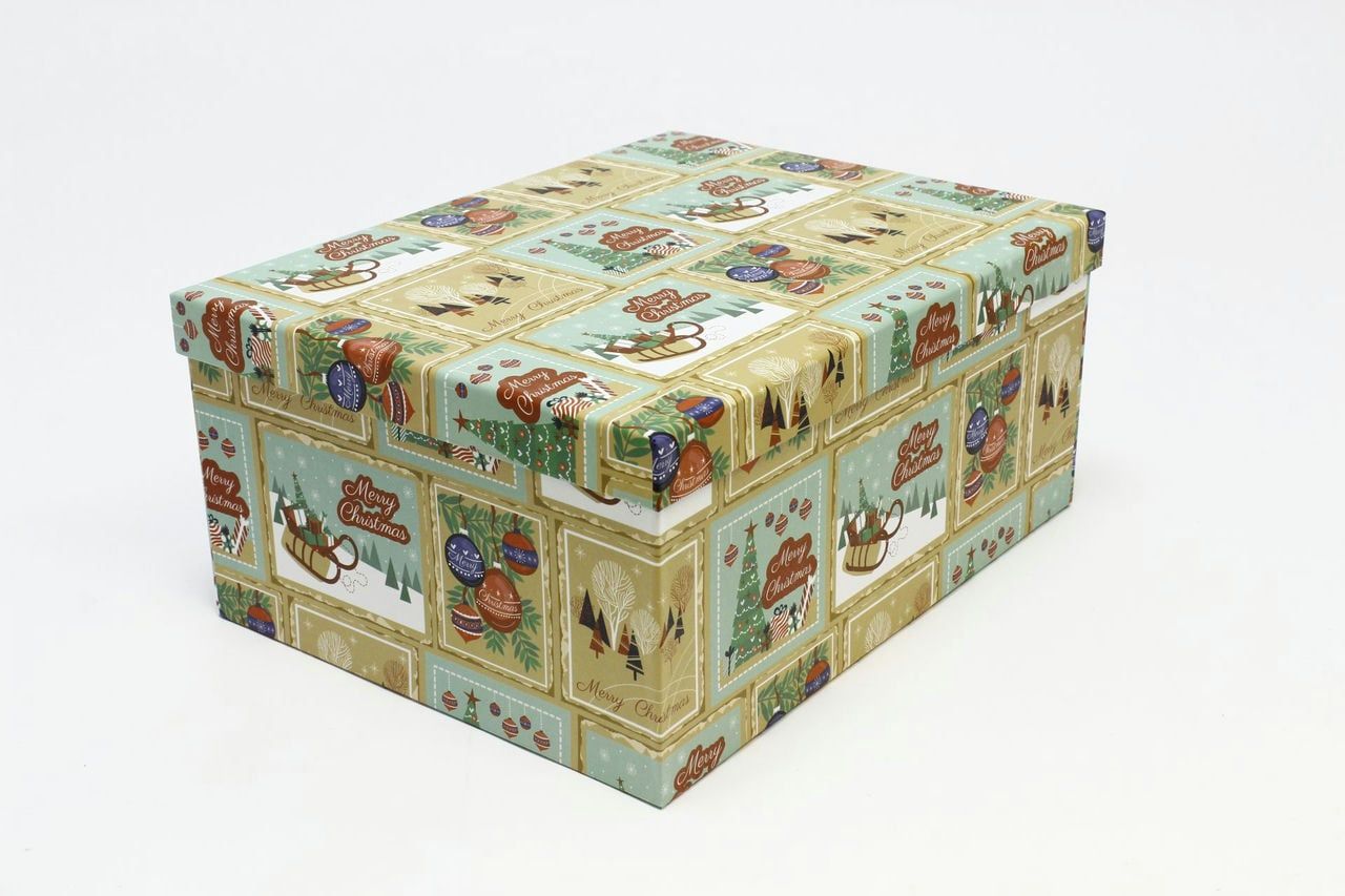Коробка НГ прямоугольная 32*24,5*14,4 см "Merry Christmas" (Арт) 730604/1691-2
