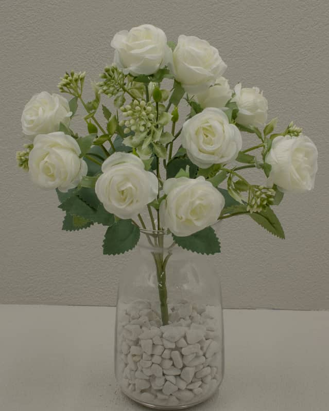 Букет роз "Джерси" H29см Белый