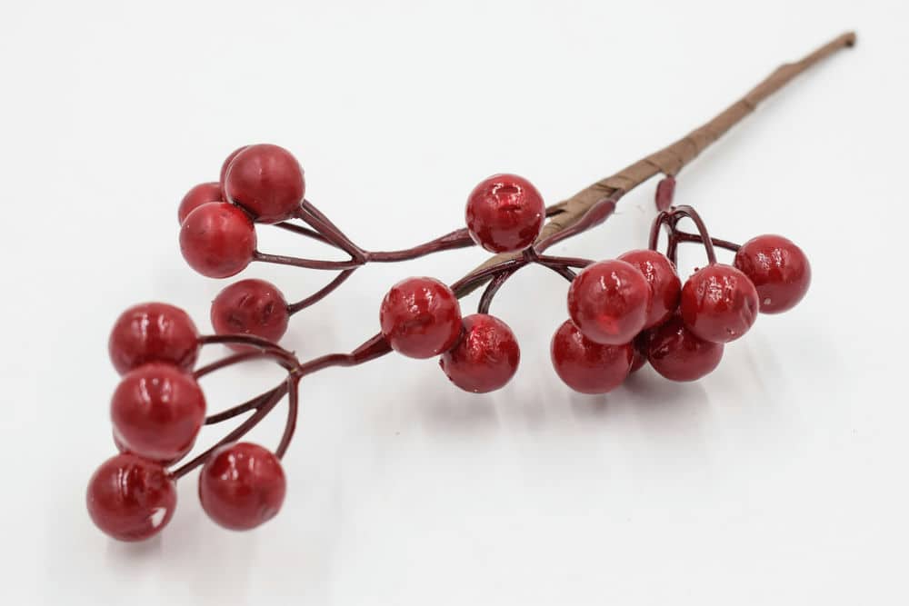 Ветка ягодки мал. "Брусника" H25см Красная