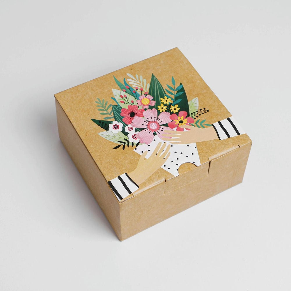 Коробка‒пенал «Букет», 15 × 15 × 7 см 7107430