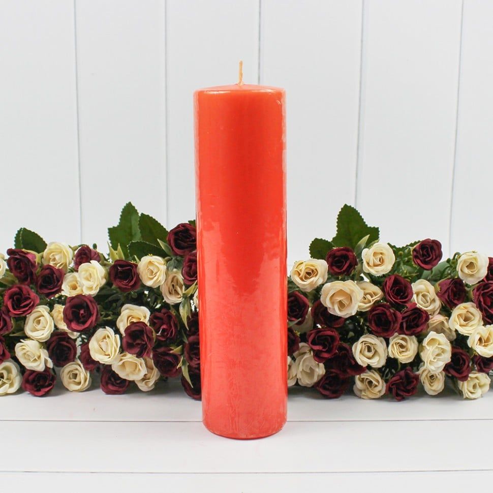 Свечи для декора - Цилиндр 50 мм Н150 мм, "парафиновая" лососевый