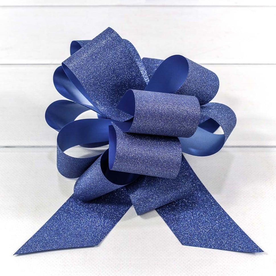 Бант для подарка "Шар" 5см "Блеск" Синий