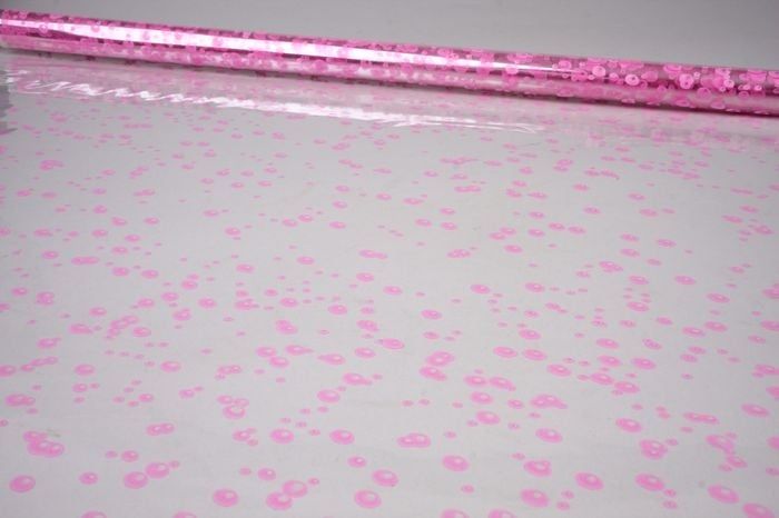 Пленка цветная Пузыри 70см розовый