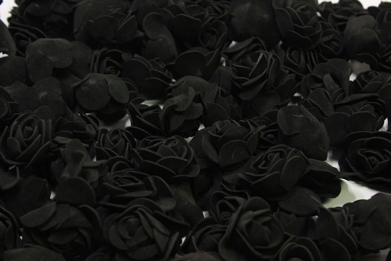 Роза Фоамиран 3см, Черный №7
