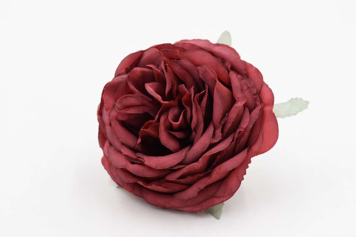 Голова пионовидная роза "Брауни" D9см, Бордовый