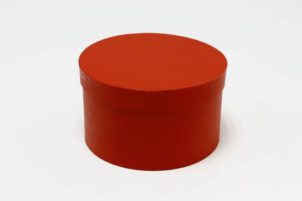 Коробка круг однотонная 20,5*11,8 см, Тёмно-красный (Арт) 721814/074-4