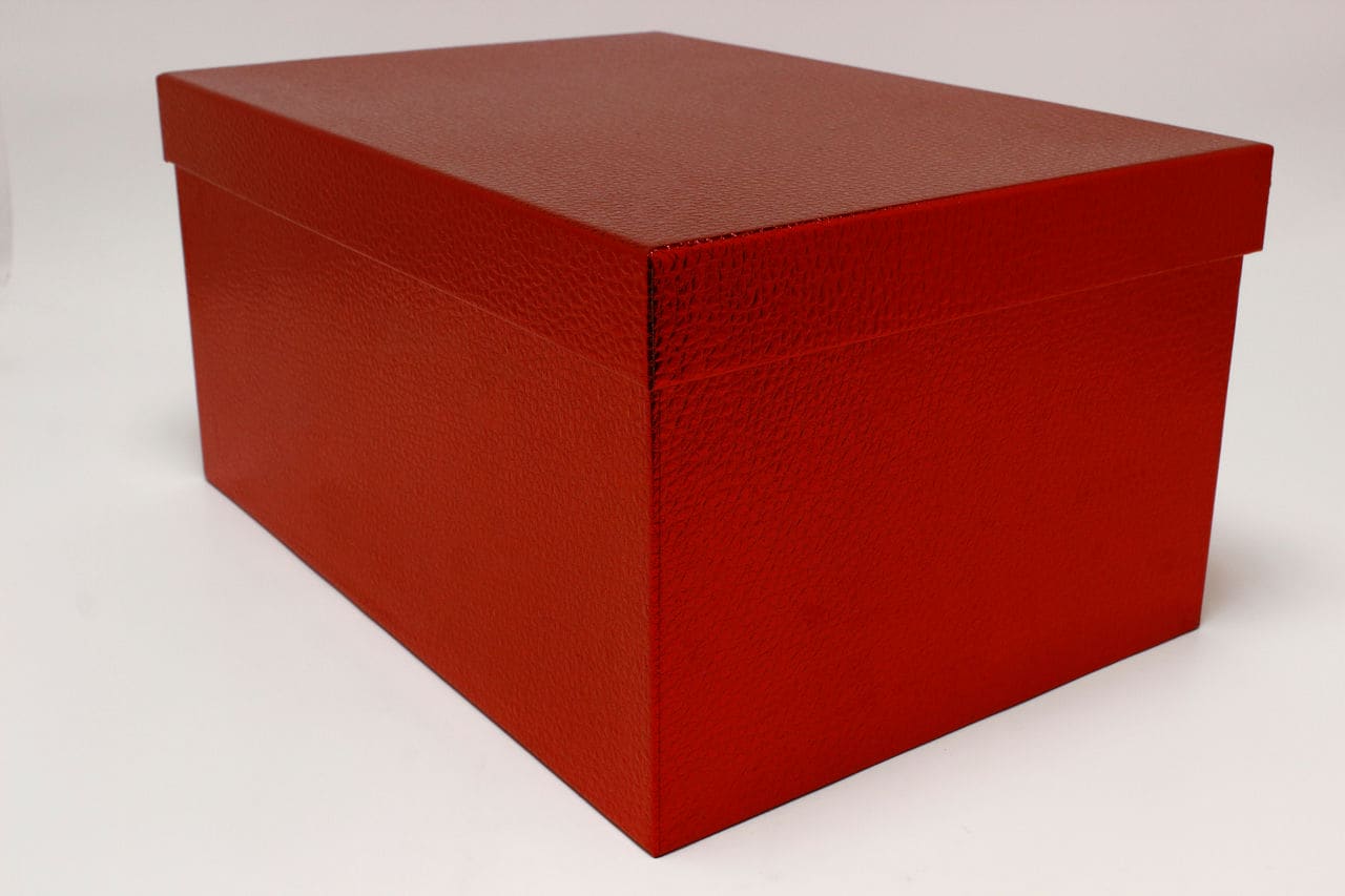 Коробка прямоугольник 50*35*25 см "Кожа крокодила" Красный (Арт) 7210808/0001-1