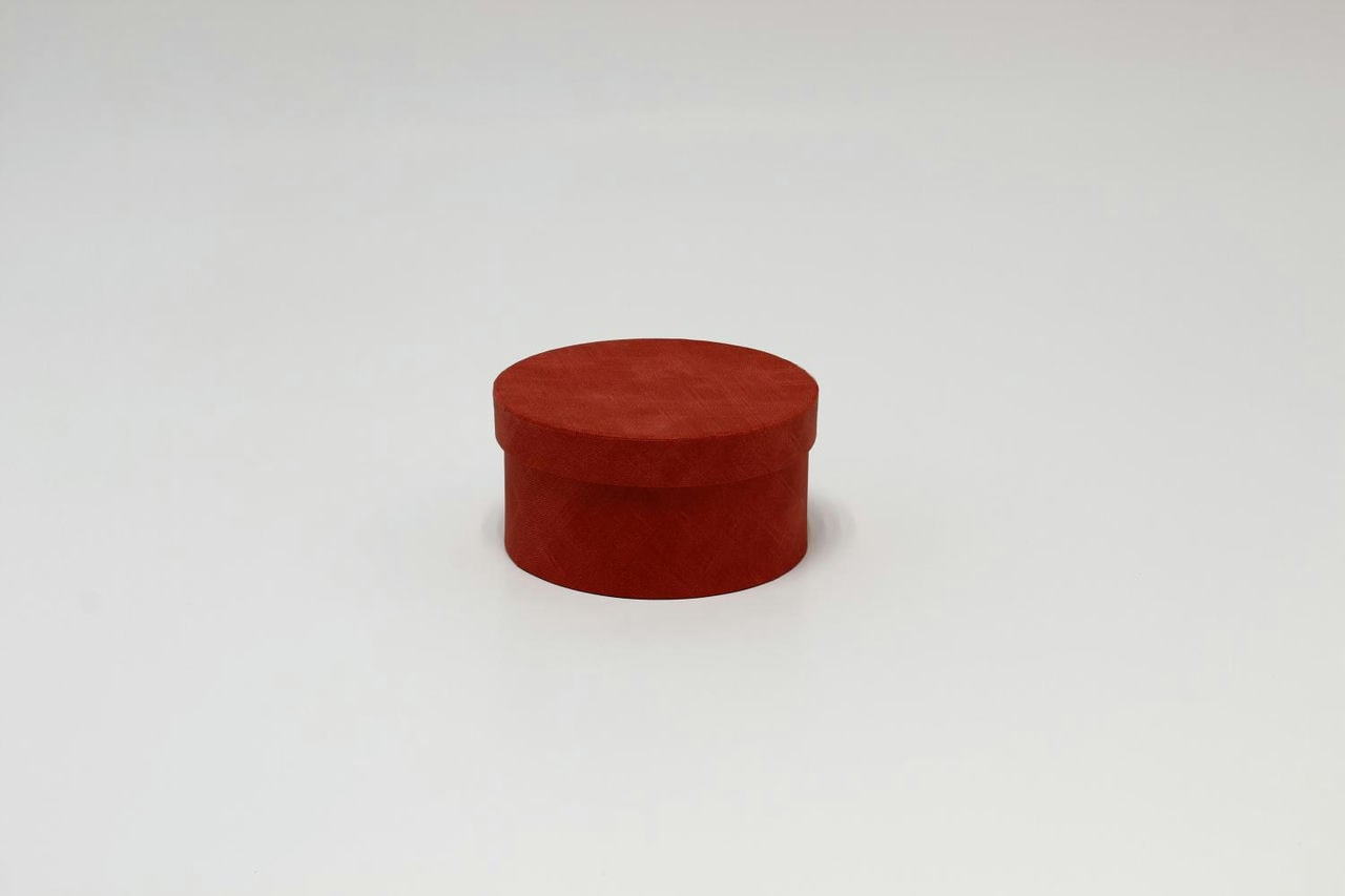 Подарочная коробка Круг "Текстура" 14*7 см Красный (Арт) 7218001/0041-8