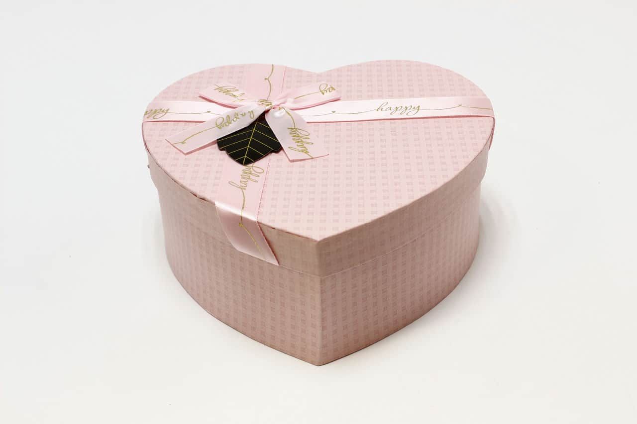 Коробка сердце 22*20*9 см с бантиком "Happy" Розовый (Арт) 720612/32-1
