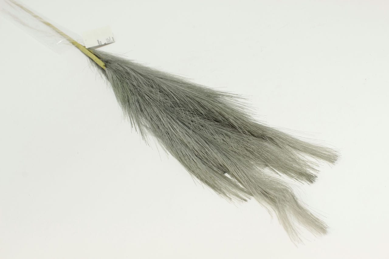 Декоративная ветка с искусственными перьями, Серебряная, H80 см