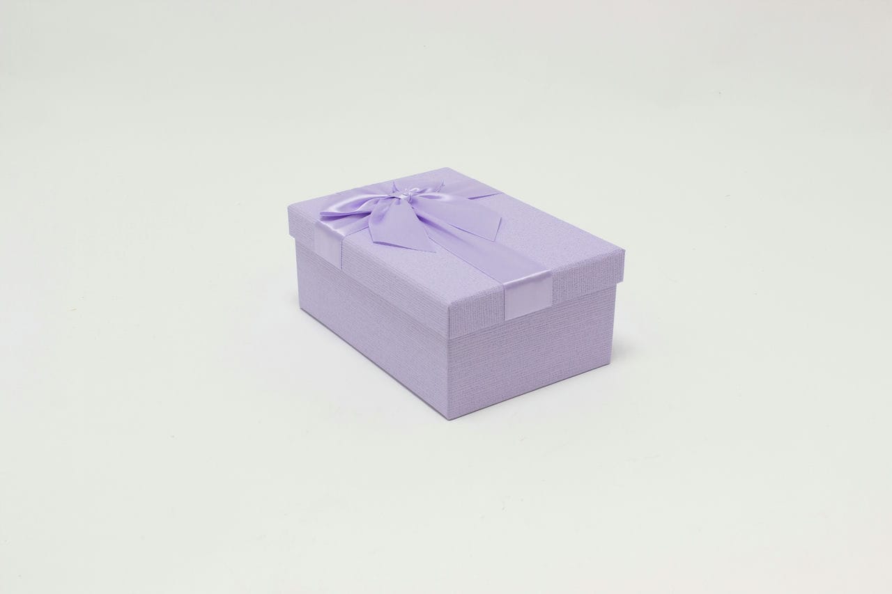 Коробка прямоугольная "Бант" Сиреневый 20,7*14,3*8,5 см (Арт) 721604/0031-8